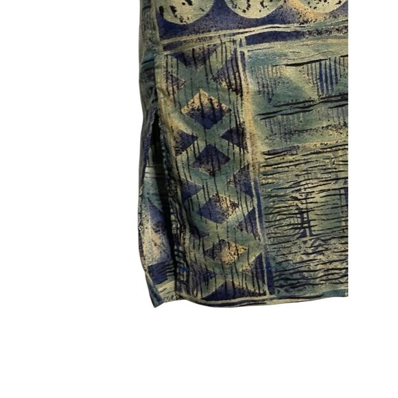 Tori Richards Men's Button Front Cotton Lawn Hawaiian Shirt Blue Green Large - Picture 3 of 5